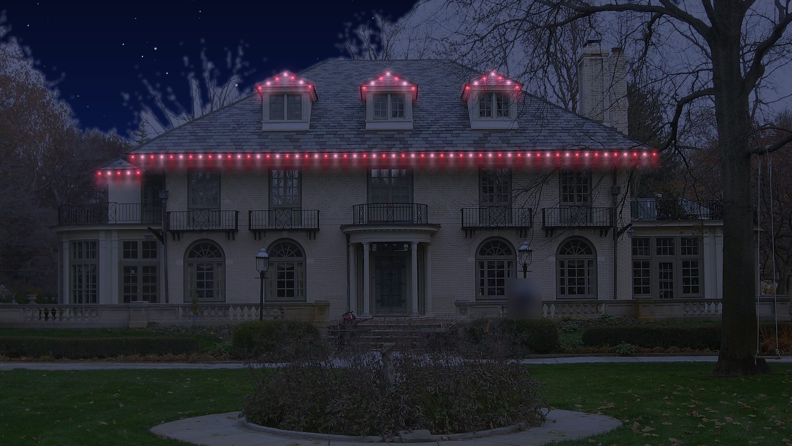 The same home in red and pink.